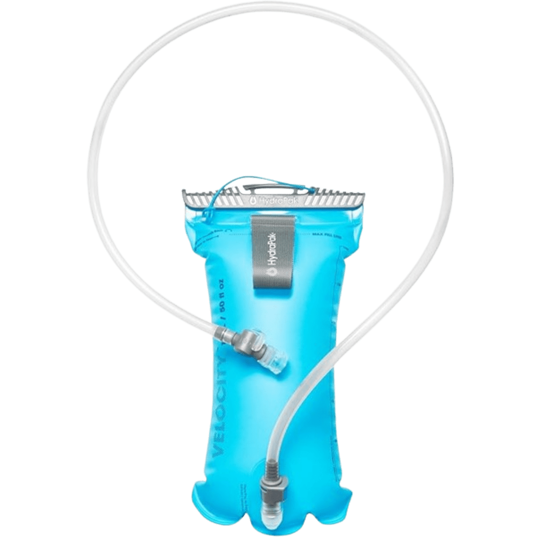 HydraPak Velocity (1.5L Hydration Reservoir) - Slim-Profile Water Bladder/Reservoir – Self-Sealing Bite Valve, Leak Proof, Fully Reversible and Dishwasher Safe