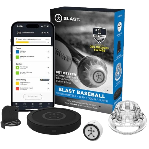 Blast Baseball - Swing Analyzer (Sensor) Advanced Player Development for Every Level, Analyzes Swings, Tracks Metrics, Video Capture Creates Highlights, 3D Swing Tracer, App Enabled, Real Time Results