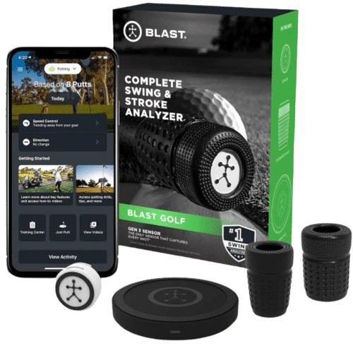 Blast Golf - Swing and Stroke Analyzer (Sensor) I Captures Putting, Full Swing, Short Game Bunker Modes, Air Mode, Slo-Mo Video Capture, App Enabled (iOS Android Compatible)