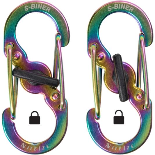 Nite Ize S-Biner Aluminum MicroLock Dual Carabiners - Package of 2