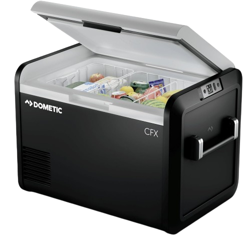 DOMETIC CFX3 55-Liter Portable Refrigerator and Freezer with ICE Maker, Powered by AC/DC or Solar