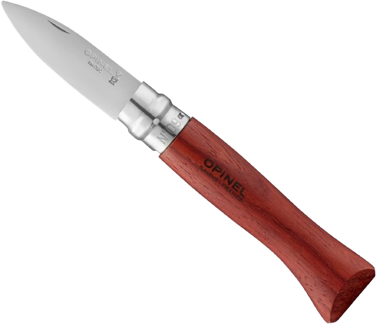 Opinel No. 09 Stainless Steel Folding Oyster & Shellfish Knife with Padouk Handle