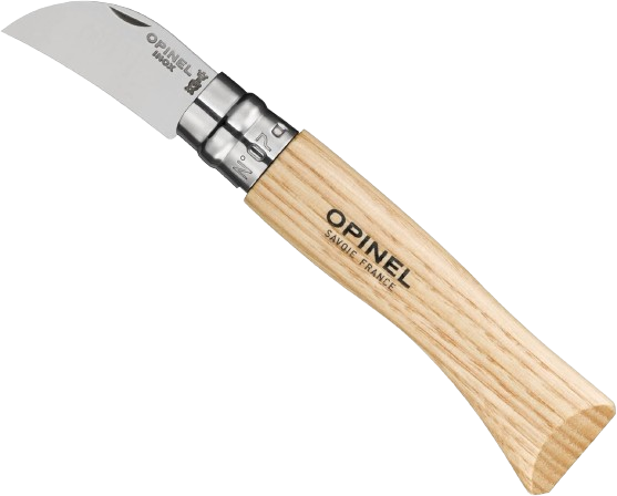 Opinel No. 7 Folding Chestnut and Garlic Knife, European Chestnut Wood Handle, 12C27 Stainless Steel Blade