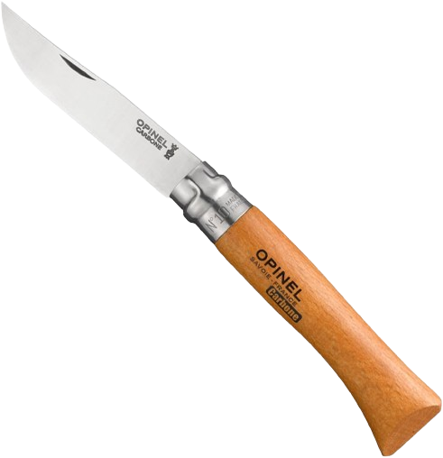 Opinel No. 12 Degree Bechwood Handle Carbon Steel Knife, 12 cm Blade